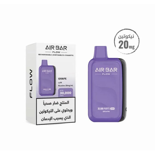AIR BAR FLOW سحبة سيجارة اير بار فلو 30000 شفطة 20 نيكوتين عدة نكهات استخدام مره واحده