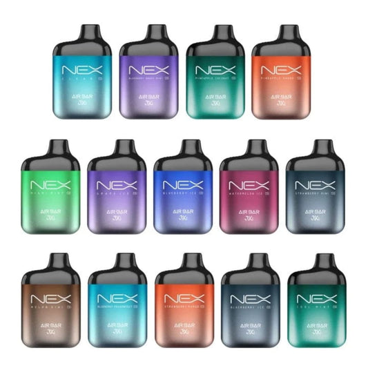 AIR BAR NEX سحبة سيجارة اير بار نيكس 6500 شفطة 20 نيكوتين عدة نكهات استخدام مره واحده