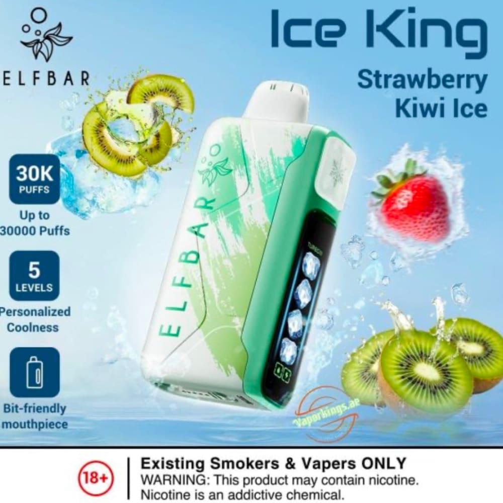 ELFBAR ICE KING سحبة سيجارة الفبار ايس كينق 30000 شفطة 20 نيكوتين عدة نكهات استخدام مره واحده