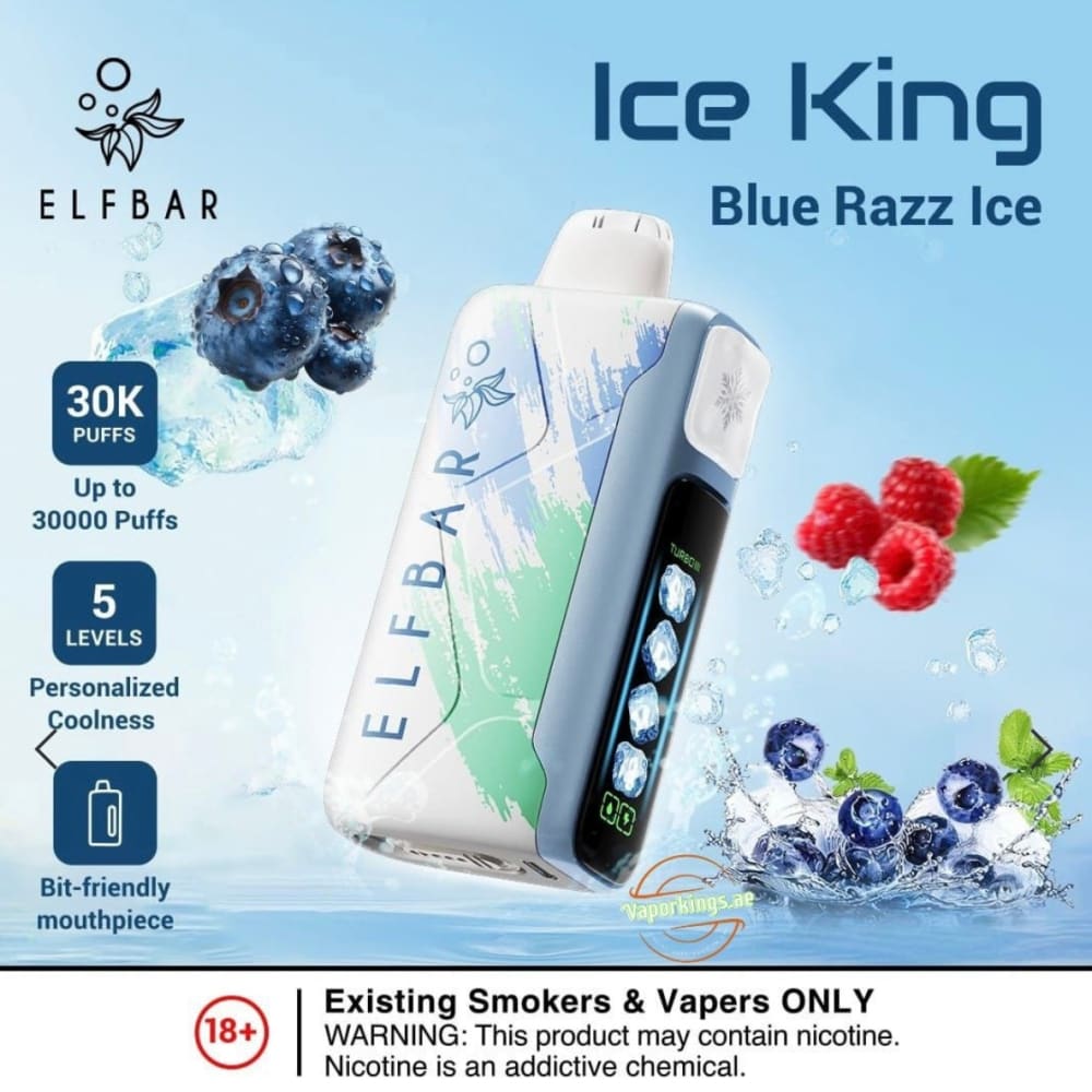 ELFBAR ICE KING سحبة سيجارة الفبار ايس كينق 30000 شفطة 50 نيكوتين عدة نكهات استخدام مره واحده