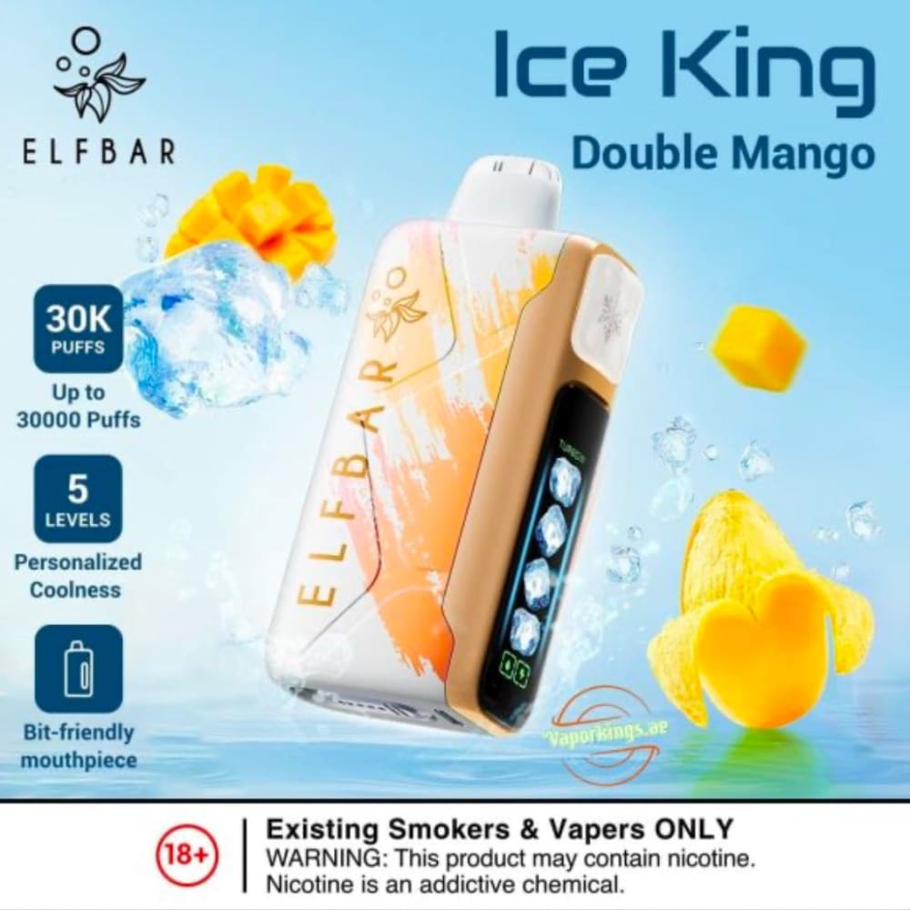 ELFBAR ICE KING سحبة سيجارة الفبار ايس كينق 30000 شفطة 50 نيكوتين عدة نكهات استخدام مره واحده
