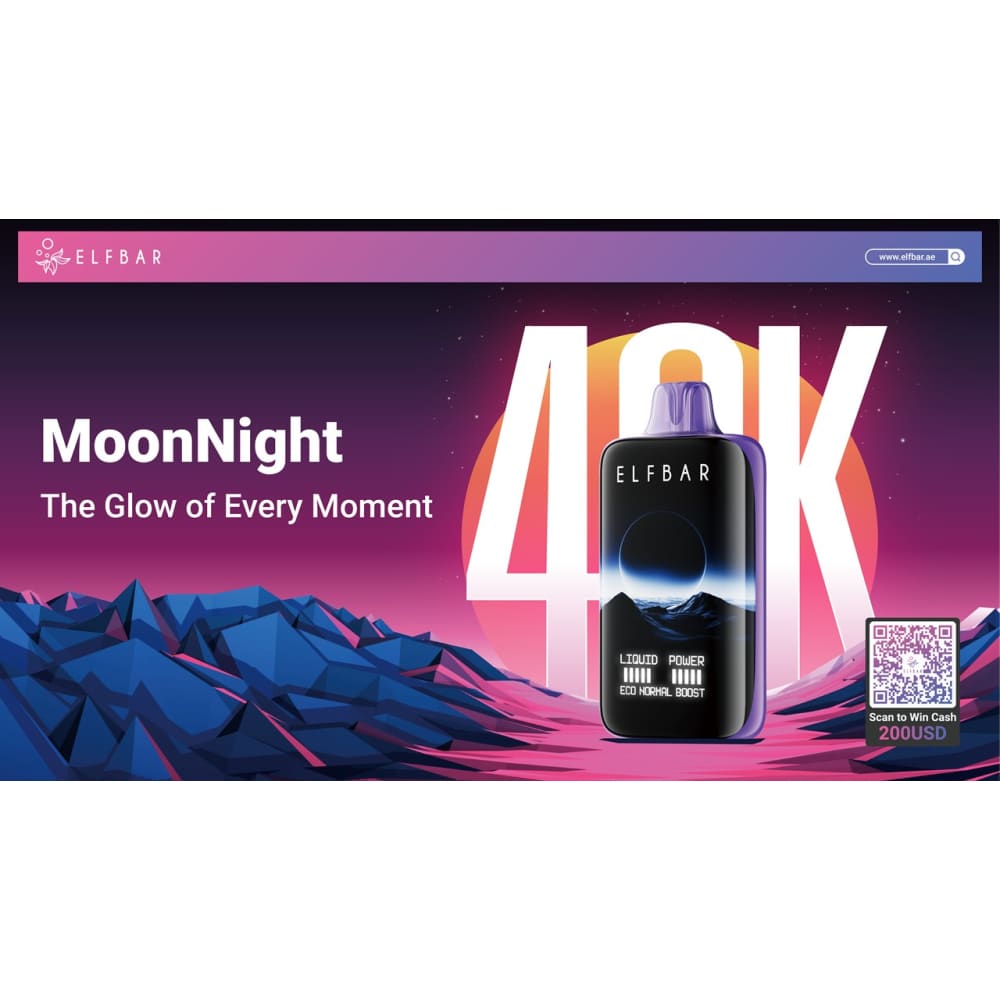 ELFBAR MOONNİGHT سحبة سيجارة الفبار 40000 شفطة 50 نيكوتين عدة نكهات استخدام مره واحده
