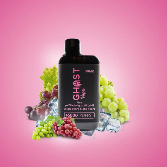 ghost vape سحبة سيجارة قوست فيب 5000 شفطة 30 نيكوتين عدة نكهات استخدام مره واحده