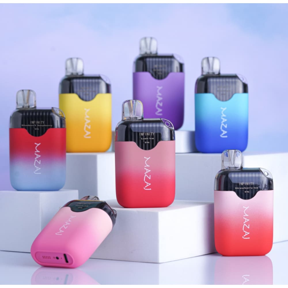 جهاز سحبة سيجارة مزاج انفينيتي 4500 شفطة 20 نيكوتين عدة نكهات استخدام مره واحده MAZAJ