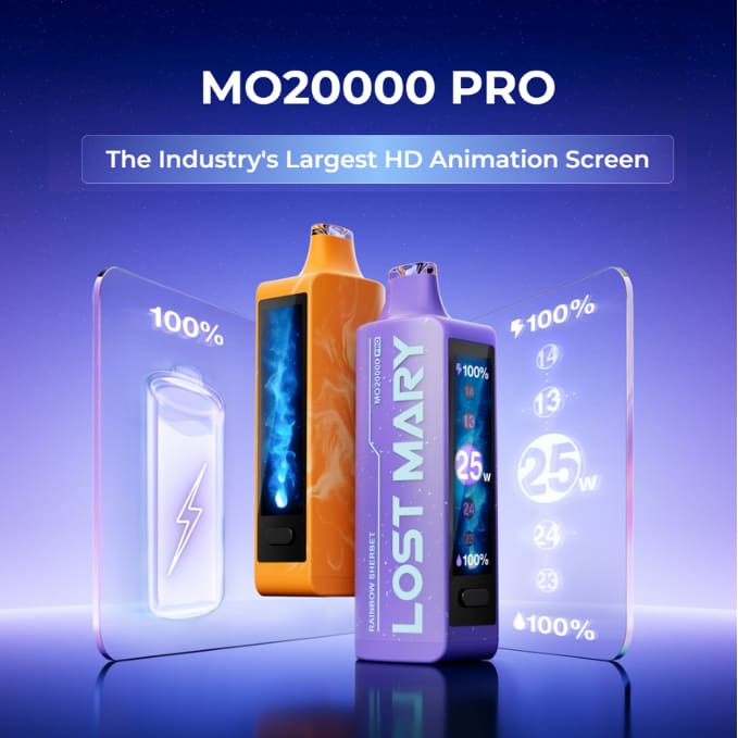 LOST MARY PRO سحبة سيجارة لوست ماري برو 20000 شفطة 50 نيكوتين عدة نكهات استخدام مره واحده