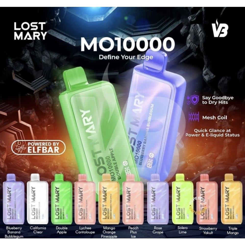 LOST MARY سحبة سيجارة لوست ماري 10000 شفطة 50 نيكوتين عدة نكهات استخدام مره واحده