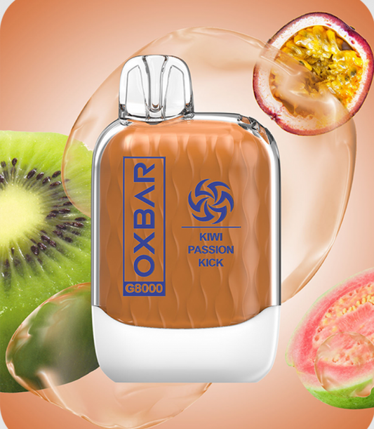 OXBAR سحبة سيجارة اوكسبار 8000 شفطة 20 نيكوتين عدة نكهات استخدام مره واحد من شركة اوكسا