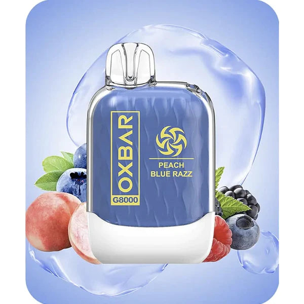 OXBAR سحبة سيجارة اوكسبار 8000 شفطة 20 نيكوتين عدة نكهات استخدام مره واحد من شركة اوكسا