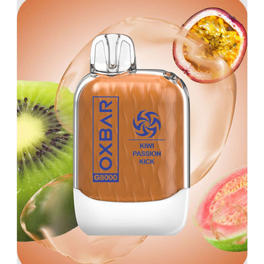 OXBAR سحبة سيجارة اوكسبار 8000 شفطة 50 نيكوتين عدة نكهات استخدام مره واحد من شركة اوكسا
