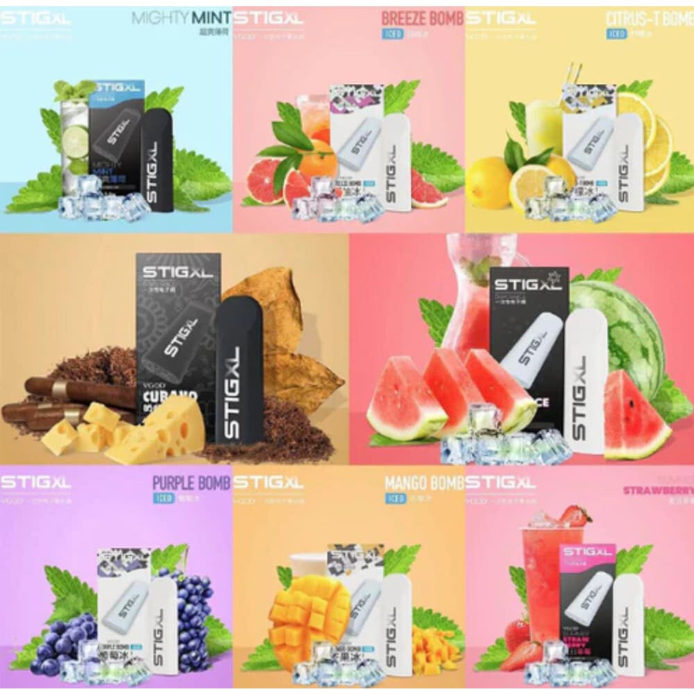 STIG XL VGOD سحبة سيجارة ستيق اكس لارج 700 شفطة 50 نيكوتين استخدام مرا واحدة عدة نكهات من فيقود