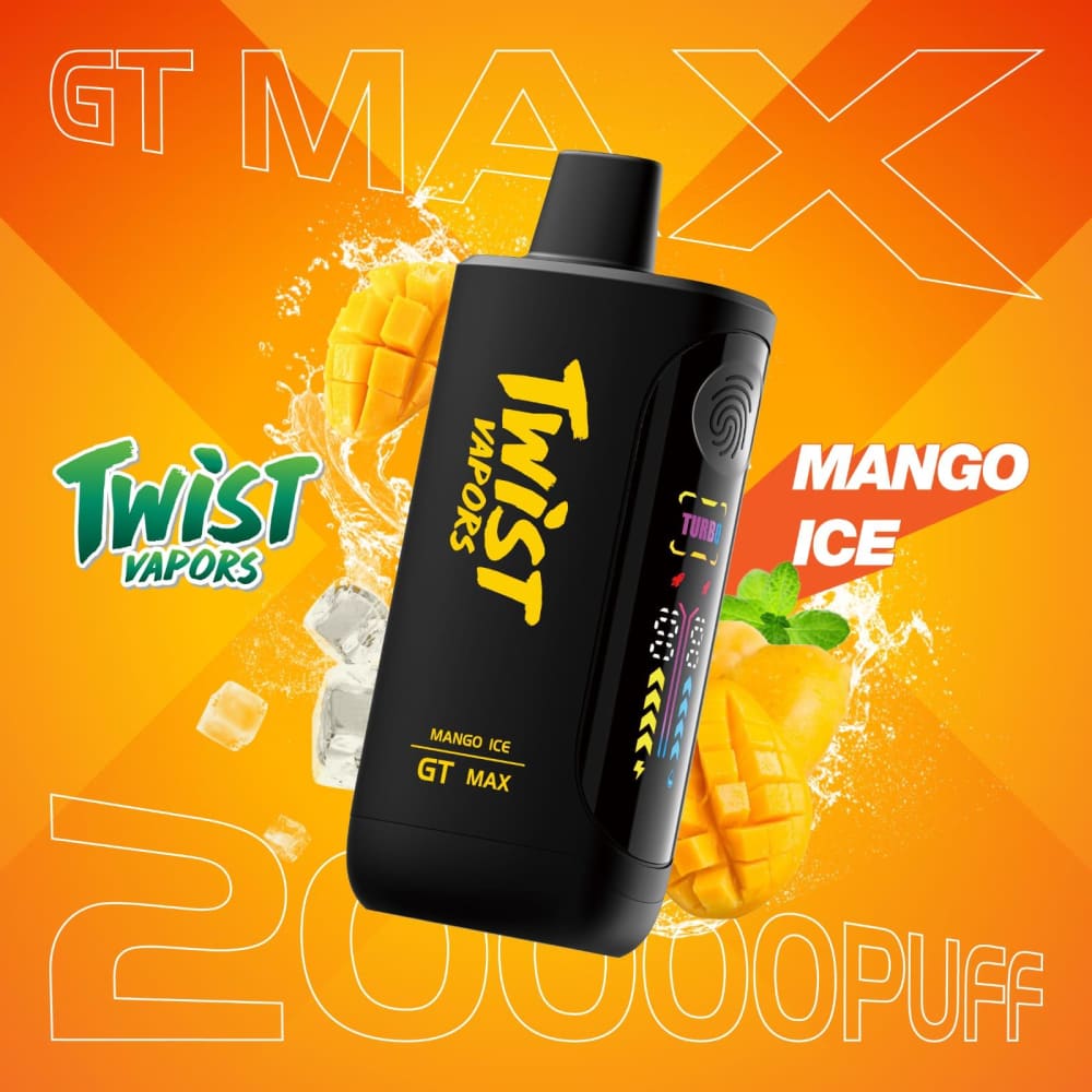 TWIST GT MAX سحبة سيجارة تويست 20000 شفطة 50 نيكوتين عدة نكهات استخدام مره واحده
