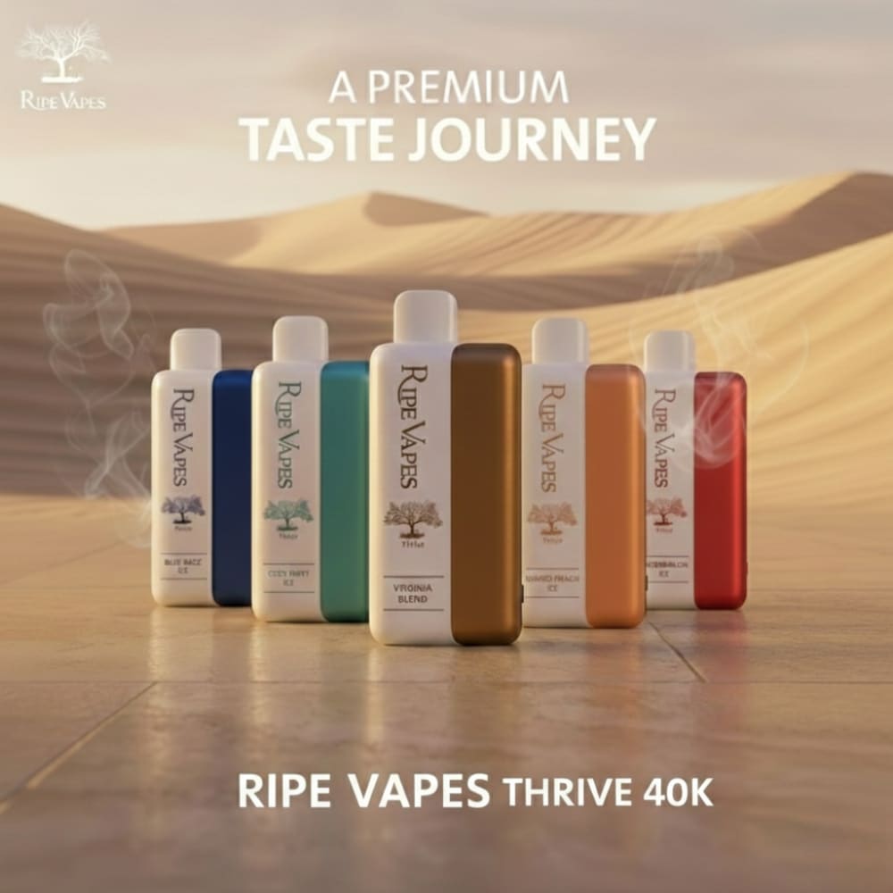 VCT Ripe Vapes THRIVE سحبة سيجارة عدة نكهات رايب فيب ثرايف 40000 شفطة 20 نيكوتين استخدام مره واحده