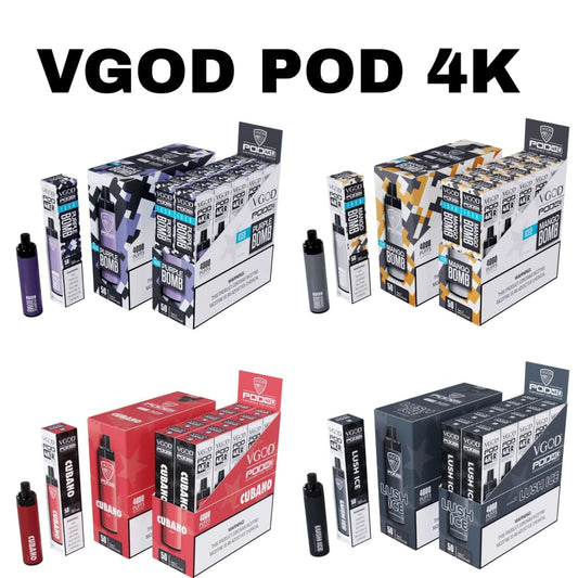 VGOD POD 4K سحبة سيجارة فيقود 4000 شفطة 50 نيكوتين عدة نكهات استخدام مره واحده