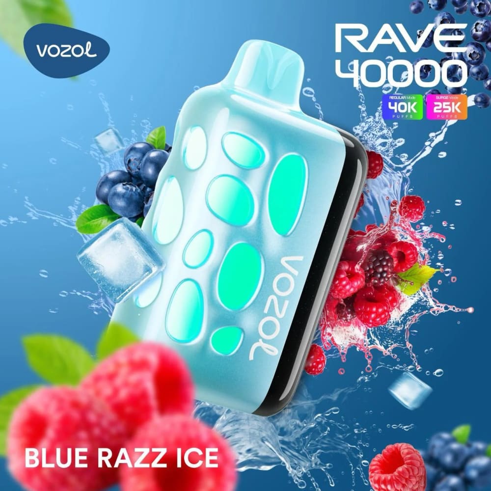 VOZOL RAVE سحبة سيجارة فوزول ريف 40000 شفطة عدة نكهات 50 نيكوتين استخدام مره واحده