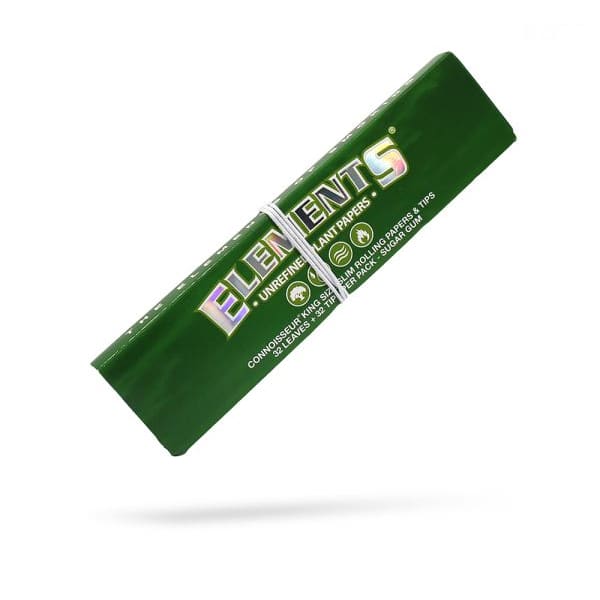 ورق لف اليمنتس اخضر كينق سايز مع فلاتر ELEMENTS KING SIZE SLIM + TIPS