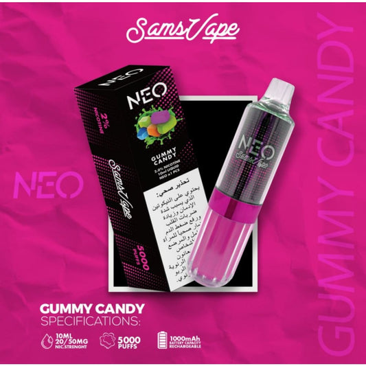 سحبة سيجارة نيو 5000 شفطة 20 نيكوتين عدة نكهات استخدام مره واحده من NEO sams vape