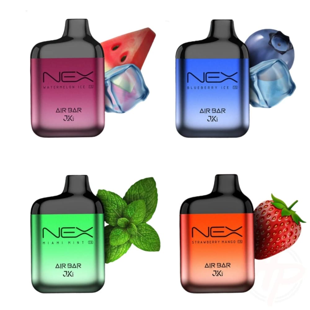 AIR BAR NEX سحبة سيجارة اير بار نيكس 6500 شفطة 20 نيكوتين عدة نكهات استخدام مره واحده