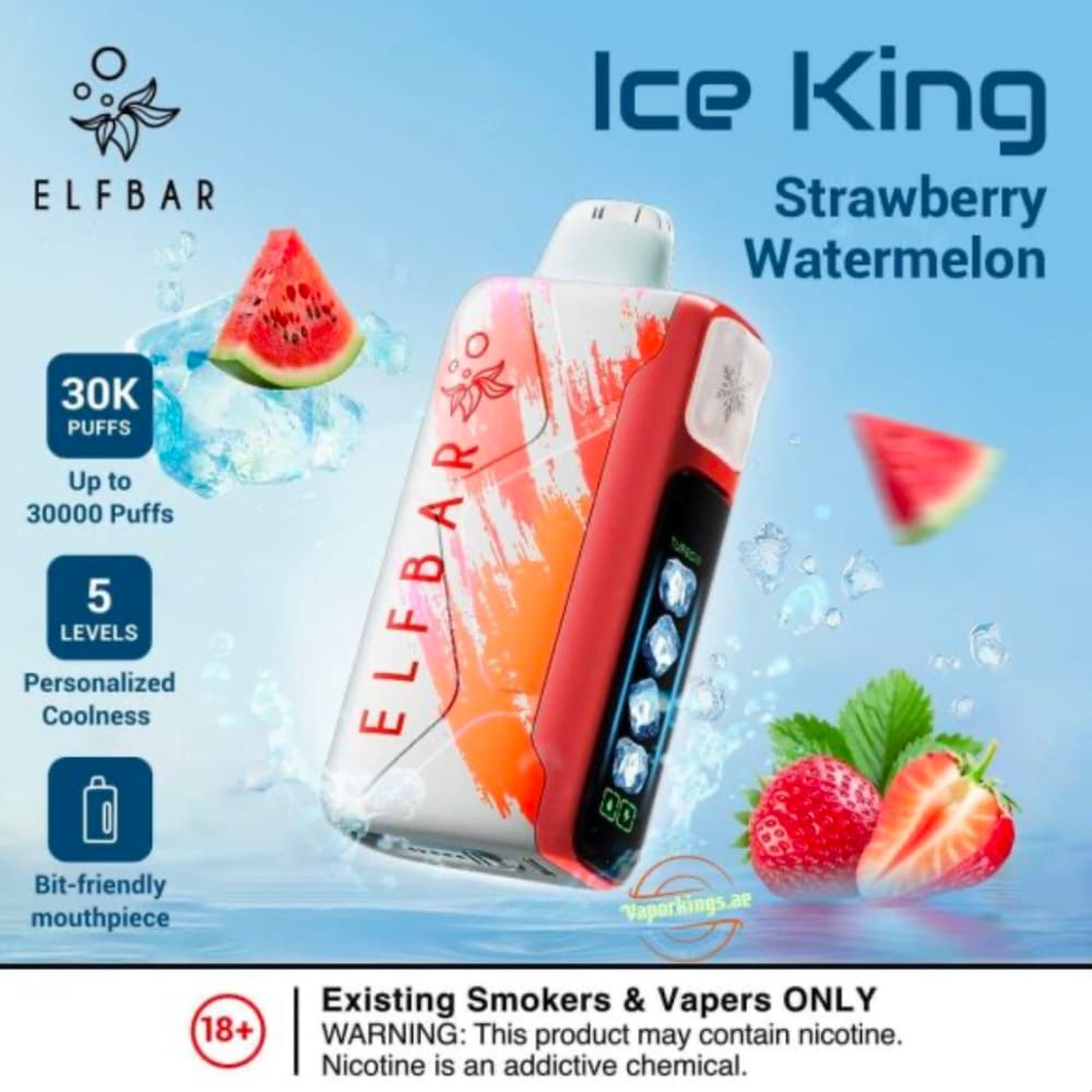 ELFBAR ICE KING سحبة سيجارة الفبار ايس كينق 30000 شفطة 50 نيكوتين عدة نكهات استخدام مره واحده