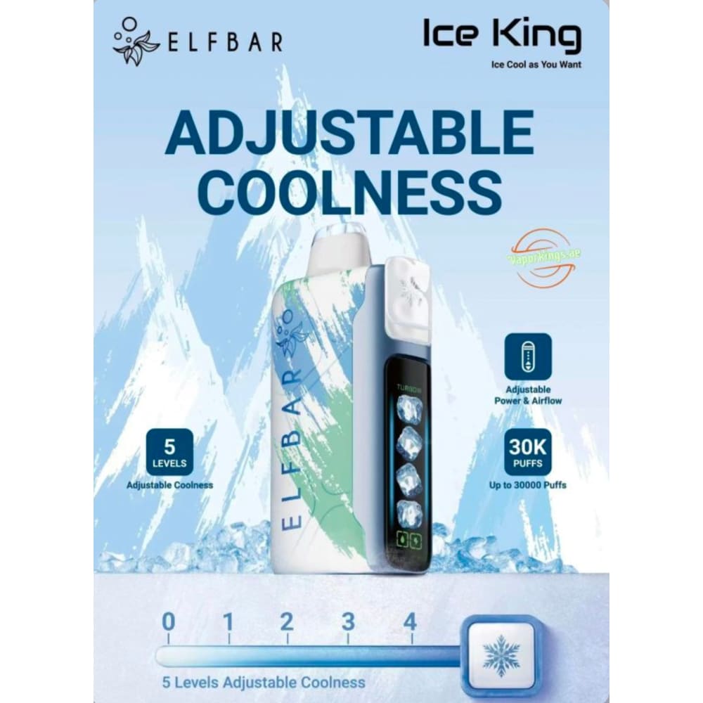 ELFBAR ICE KING سحبة سيجارة الفبار ايس كينق 30000 شفطة 50 نيكوتين عدة نكهات استخدام مره واحده