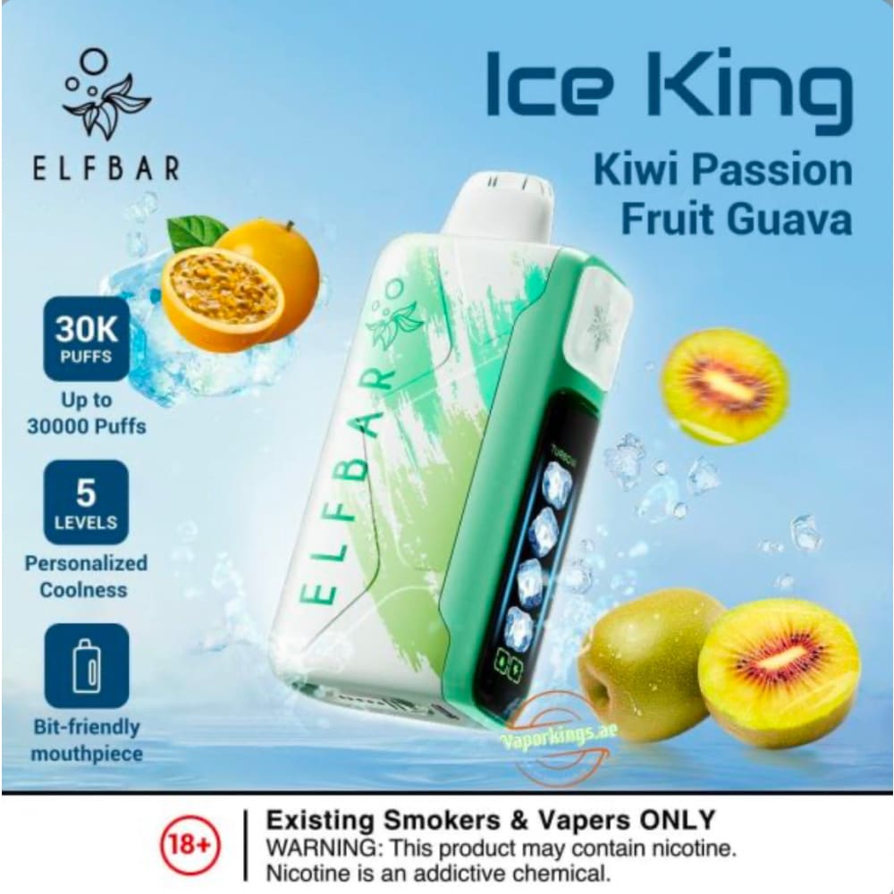 ELFBAR ICE KING سحبة سيجارة الفبار ايس كينق 30000 شفطة 50 نيكوتين عدة نكهات استخدام مره واحده