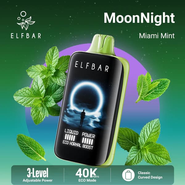 ELFBAR MOONNİGHT سحبة سيجارة الفبار 40000 شفطة 20نيكوتين عدة نكهات استخدام مره واحده