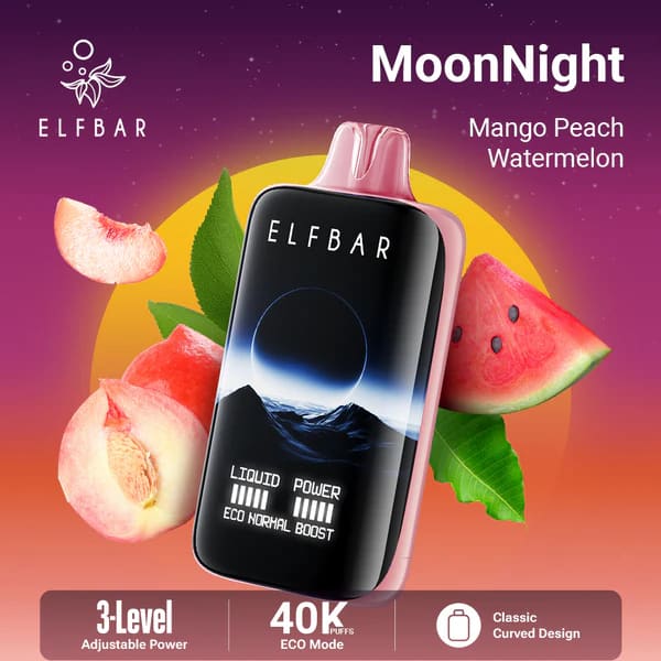 ELFBAR MOONNİGHT سحبة سيجارة الفبار 40000 شفطة 20نيكوتين عدة نكهات استخدام مره واحده