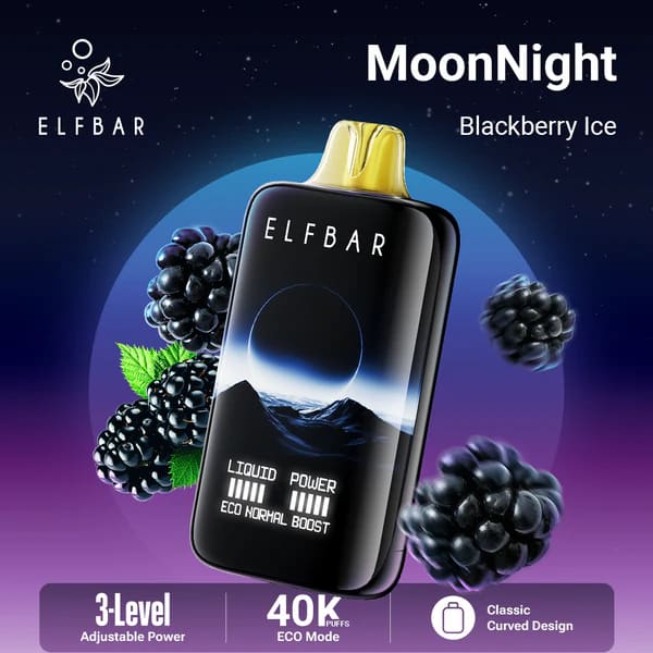 ELFBAR MOONNİGHT سحبة سيجارة الفبار 40000 شفطة 20نيكوتين عدة نكهات استخدام مره واحده