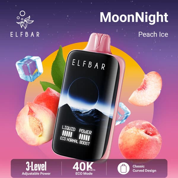 ELFBAR MOONNİGHT سحبة سيجارة الفبار 40000 شفطة 20نيكوتين عدة نكهات استخدام مره واحده
