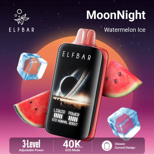 ELFBAR MOONNİGHT سحبة سيجارة الفبار 40000 شفطة 20نيكوتين عدة نكهات استخدام مره واحده