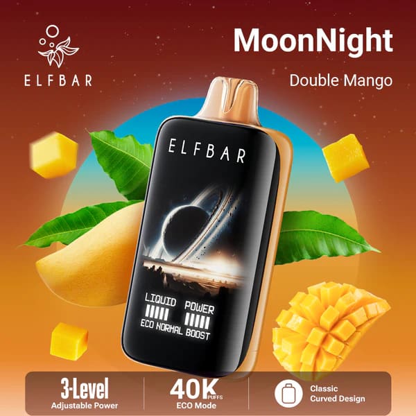 ELFBAR MOONNİGHT سحبة سيجارة الفبار 40000 شفطة 20نيكوتين عدة نكهات استخدام مره واحده