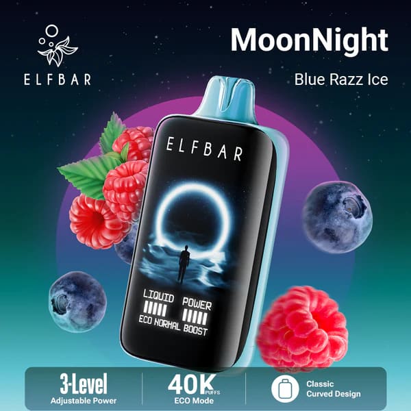 ELFBAR MOONNİGHT سحبة سيجارة الفبار 40000 شفطة 20نيكوتين عدة نكهات استخدام مره واحده