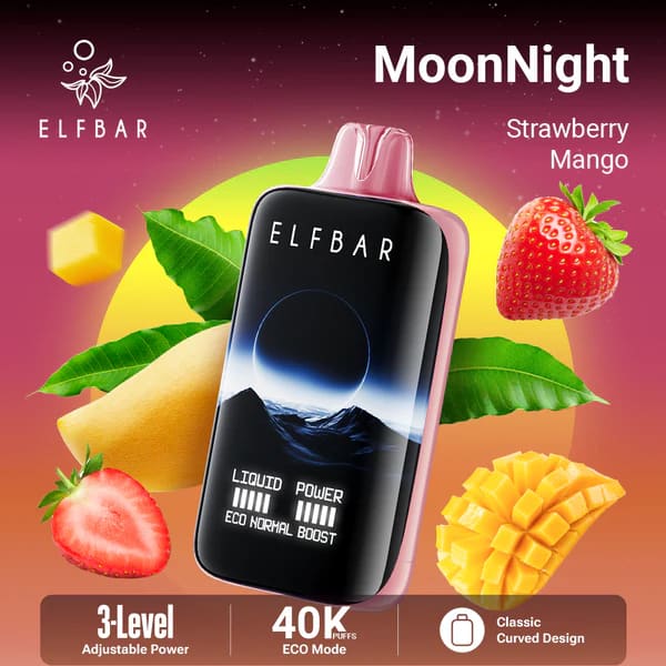 ELFBAR MOONNİGHT سحبة سيجارة الفبار 40000 شفطة 20نيكوتين عدة نكهات استخدام مره واحده