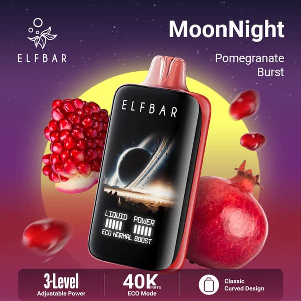 ELFBAR MOONNİGHT سحبة سيجارة الفبار 40000 شفطة 20نيكوتين عدة نكهات استخدام مره واحده
