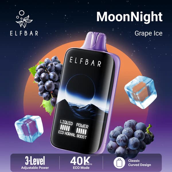 ELFBAR MOONNİGHT سحبة سيجارة الفبار 40000 شفطة 20نيكوتين عدة نكهات استخدام مره واحده