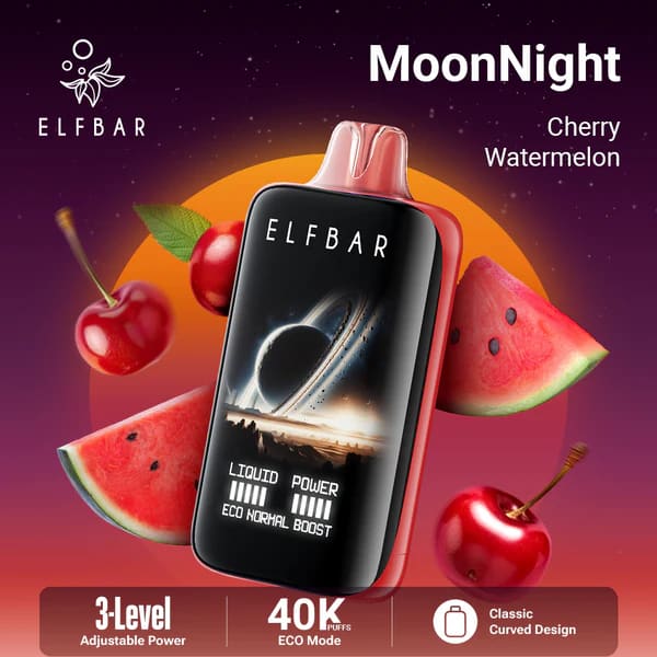 ELFBAR MOONNİGHT سحبة سيجارة الفبار 40000 شفطة 20نيكوتين عدة نكهات استخدام مره واحده