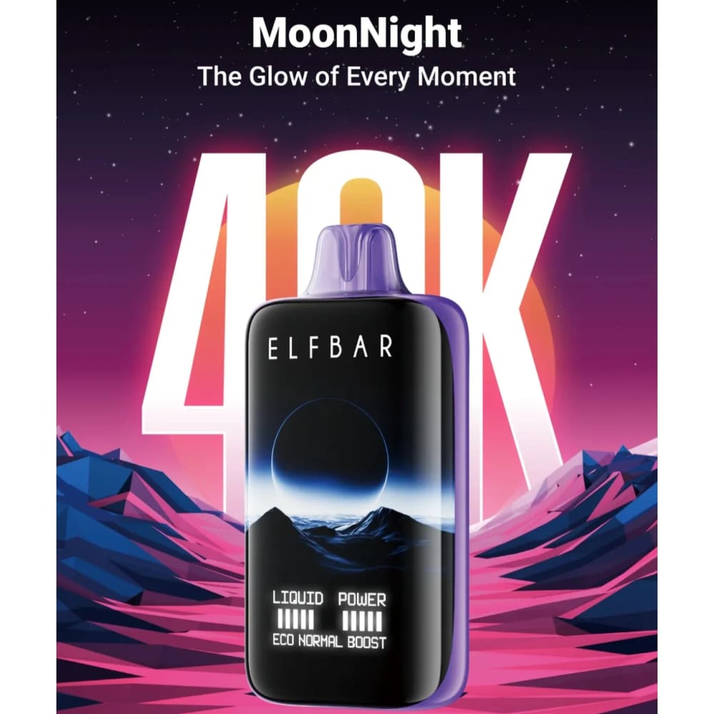 ELFBAR MOONNİGHT سحبة سيجارة الفبار 40000 شفطة 20نيكوتين عدة نكهات استخدام مره واحده