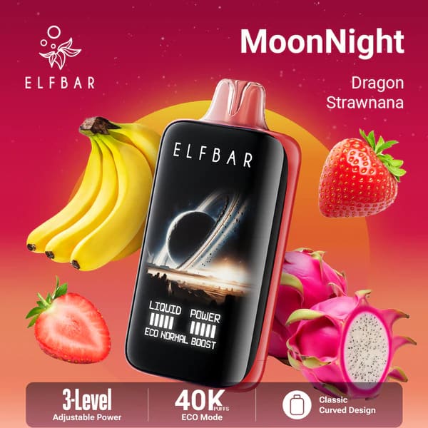 ELFBAR MOONNİGHT سحبة سيجارة الفبار 40000 شفطة 20نيكوتين عدة نكهات استخدام مره واحده