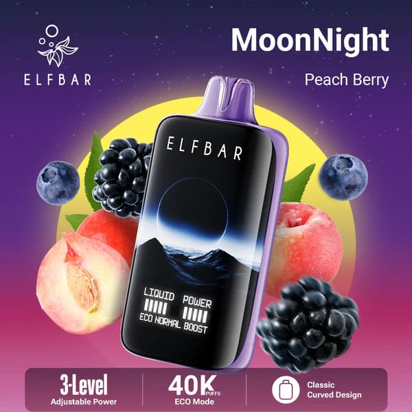 ELFBAR MOONNİGHT سحبة سيجارة الفبار 40000 شفطة 20نيكوتين عدة نكهات استخدام مره واحده