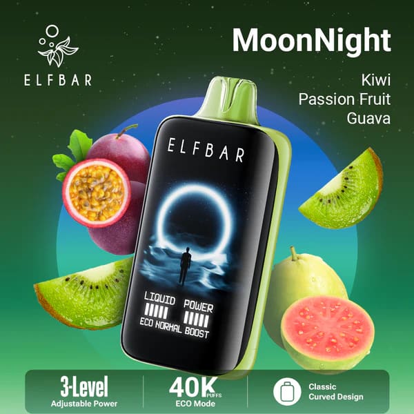ELFBAR MOONNİGHT سحبة سيجارة الفبار 40000 شفطة 20نيكوتين عدة نكهات استخدام مره واحده