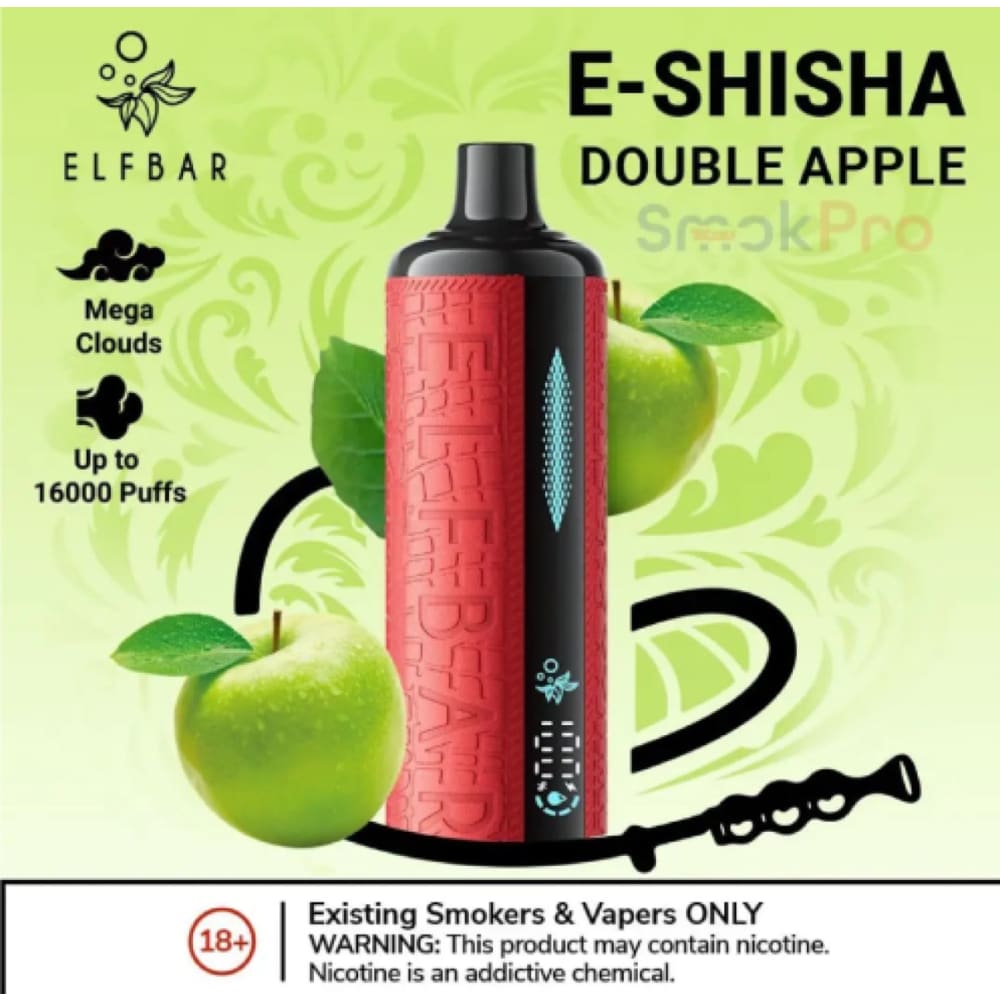 ELFBAR Shisha جهاز فيب شيشة الفبار 16000 شفطة عدة نكهات 6 نيكوتين استخدام مره واحده