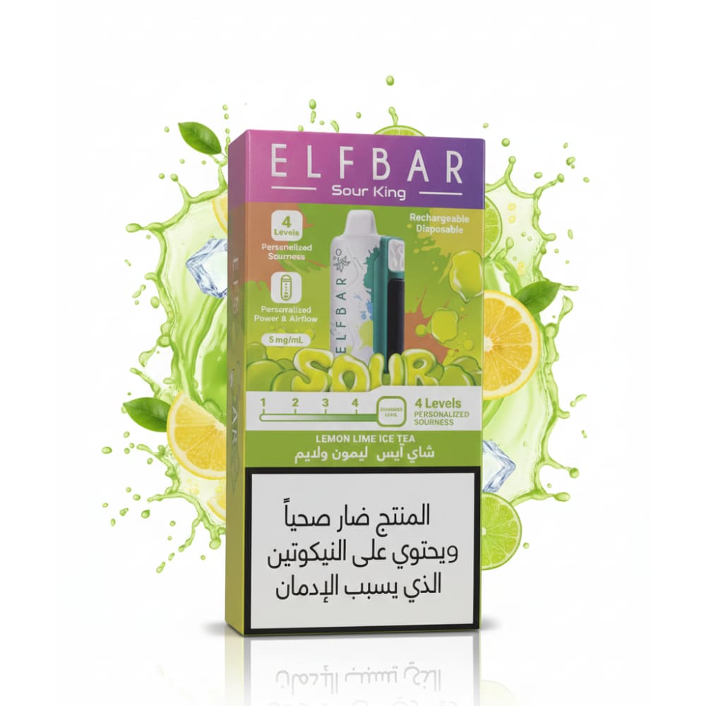 ELFBAR Sour King 30000 سحبة سيجارة الفبار 30000 شفطة 50 نيكوتين عدة نكهات استخدام مره واحده