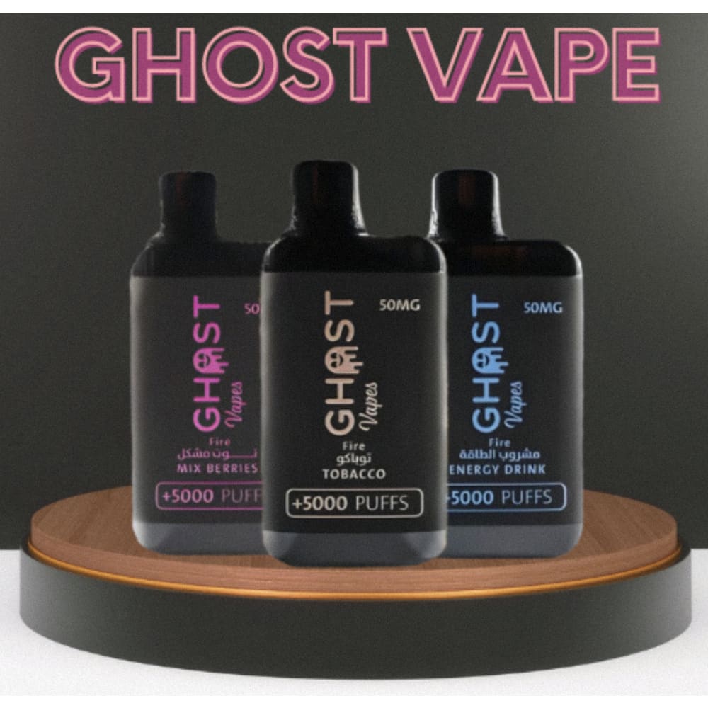 ghost vape سحبة سيجارة قوست فيب 5000 شفطة 20 نيكوتين عدة نكهات استخدام مره واحده