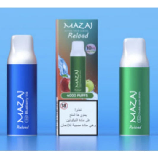 حبة واحدة بود (بدون جهاز ) استخدام مزاج ريلود 4000 شفطة 50 نيكوتين MAZAJ Reload
