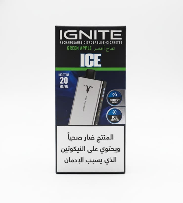 IGNITE سحبة سيجارة اجنايت 40000 شفطة 20 نيكوتين عدة نكهات استخدام مره واحده