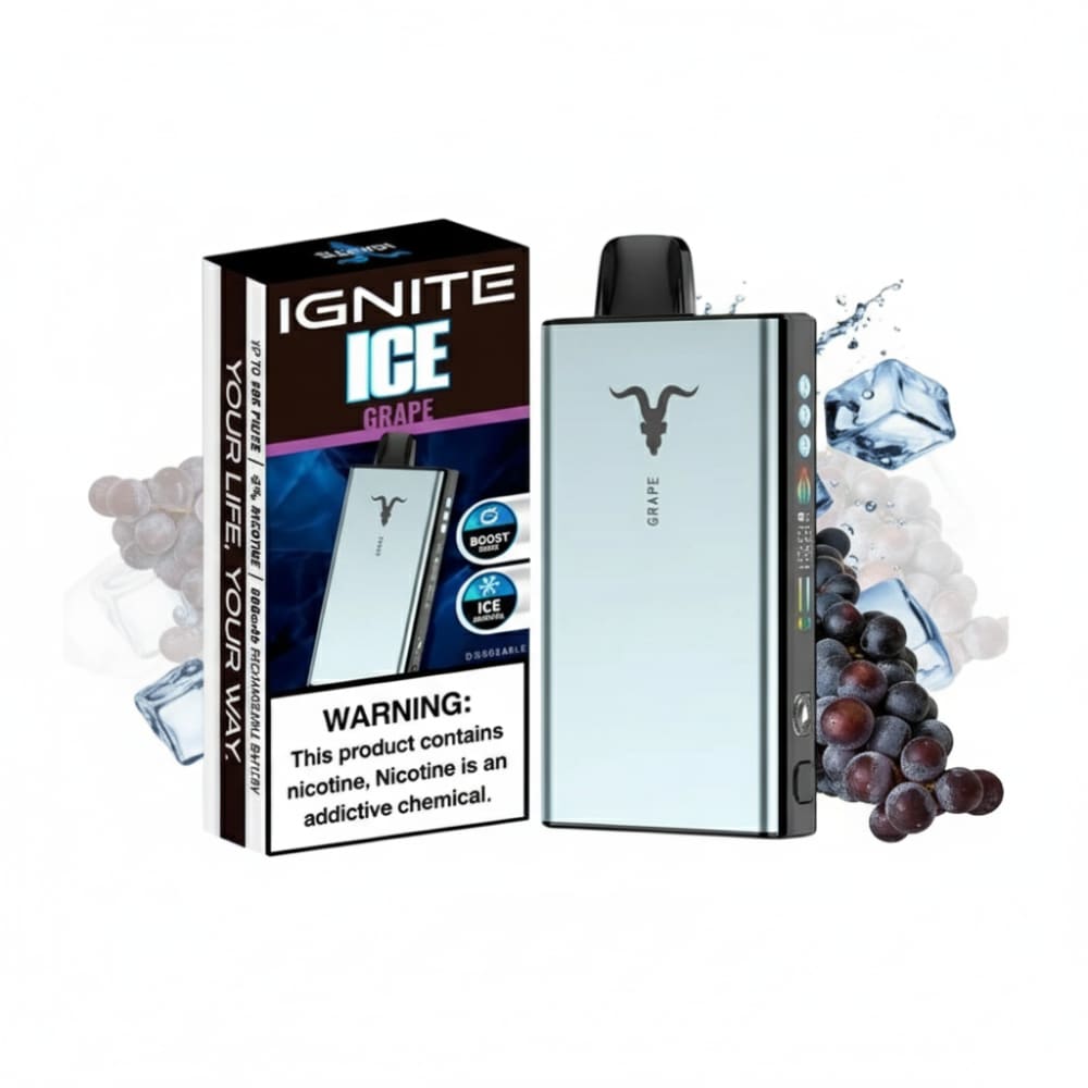 IGNITE سحبة سيجارة اجنايت 40000 شفطة 50 نيكوتين عدة نكهات استخدام مره واحده