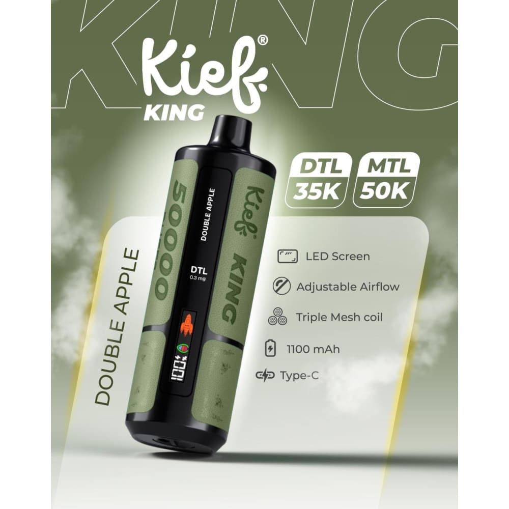 جهاز فيب شيشة كييف كينج 3 نيكوتين 50000 شفطة عدة نكهات استخدام مره واحده KIEF KING