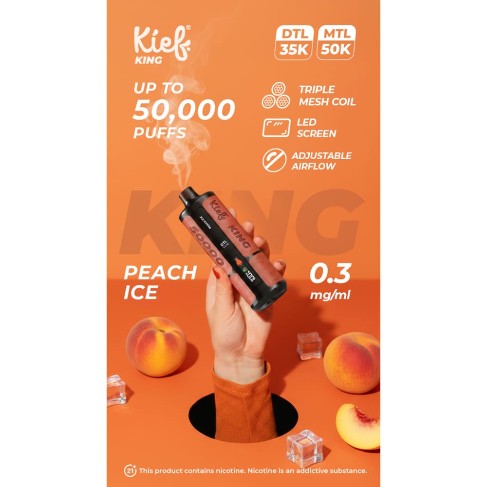 جهاز فيب شيشة كييف كينج 3 نيكوتين 50000 شفطة عدة نكهات استخدام مره واحده KIEF KING