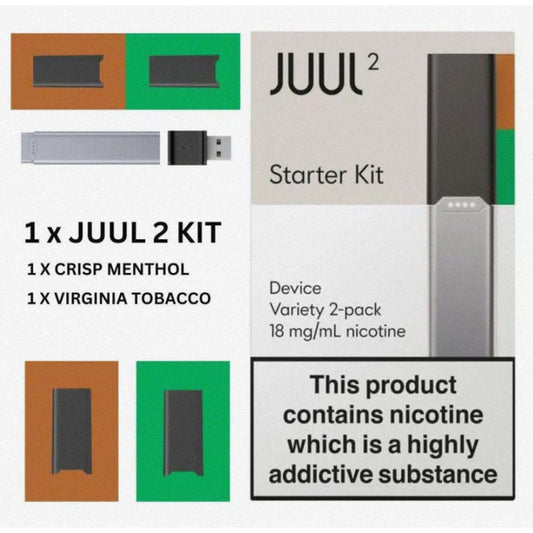 JUUL 2 جهاز سحبة سيجارة جول مع 2 بودات الاصدار الثاني
