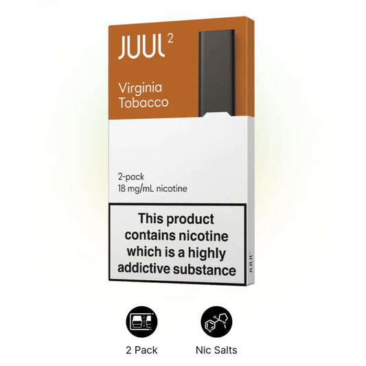 JUUL 2 virginia tobacco بودات سحبة جول الاصدار الثاني نكهة فيرجينيا توباكو 18 نيكوتين