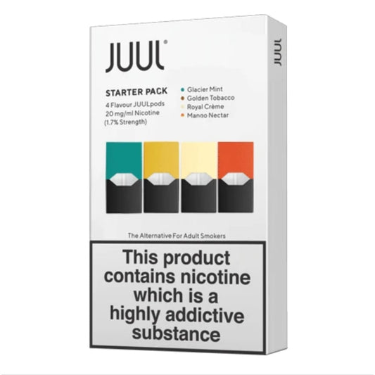 JUUL بودات سحبة جول 4 نكهات نعناع ايس-توباكو-كريمه-نكتار مانجو